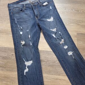 Angry Rabbit Denim Jeans with Tan Stitching Distressed